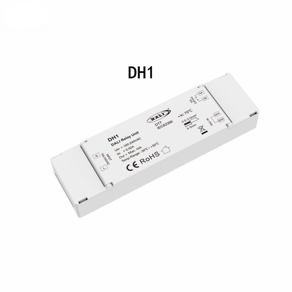 Ac110v-220vac 1ch*10a dali ac relay 1 channel switch dimmer unit dh1 dt7 dali-2 certified dry contact output for led lamp light