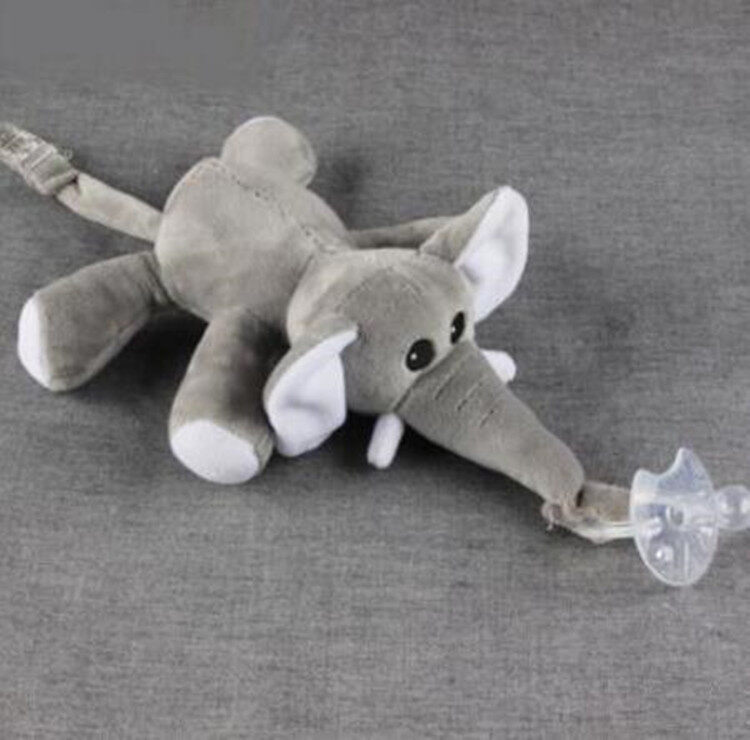 เซวิลล์ขนาดใหญ่ตุ๊กตาเด็กทารกสาวP Acifier D Ummyกรณีโซ่คลิปตุ๊กตาสัตว์ของเล่นจุกนมหลอกผู้ถือจุก  สีวัสดุ Elephant