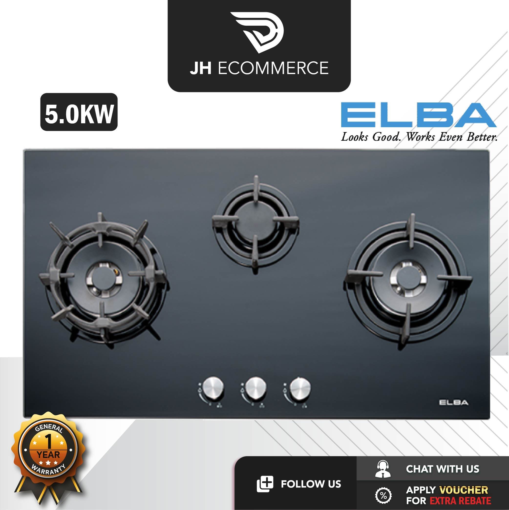 elba tempered glass hob