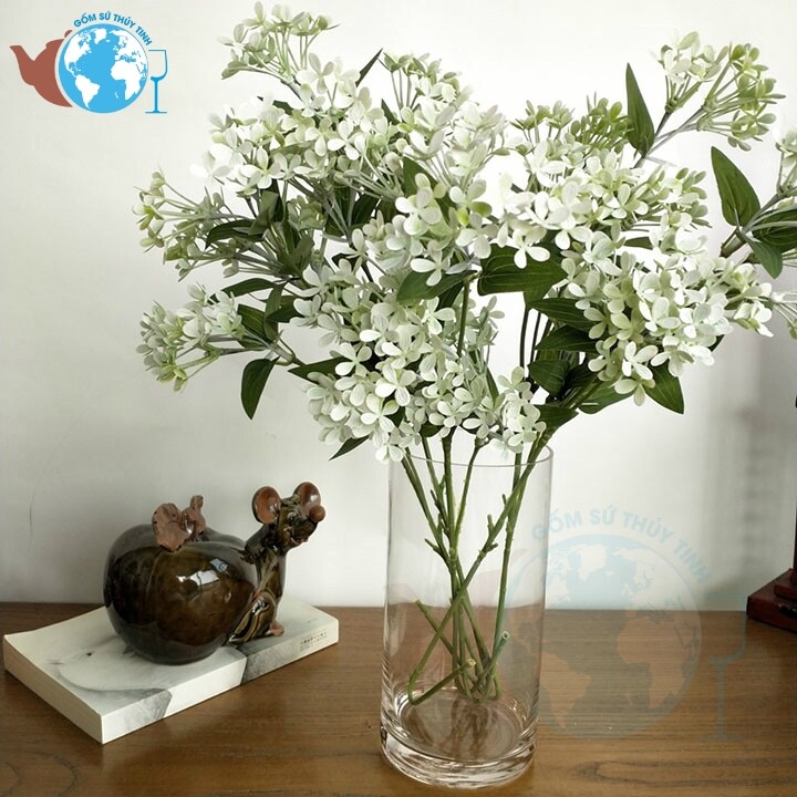 D12cm x h20cm lọ hoa bình bông thủy tinh trang trí