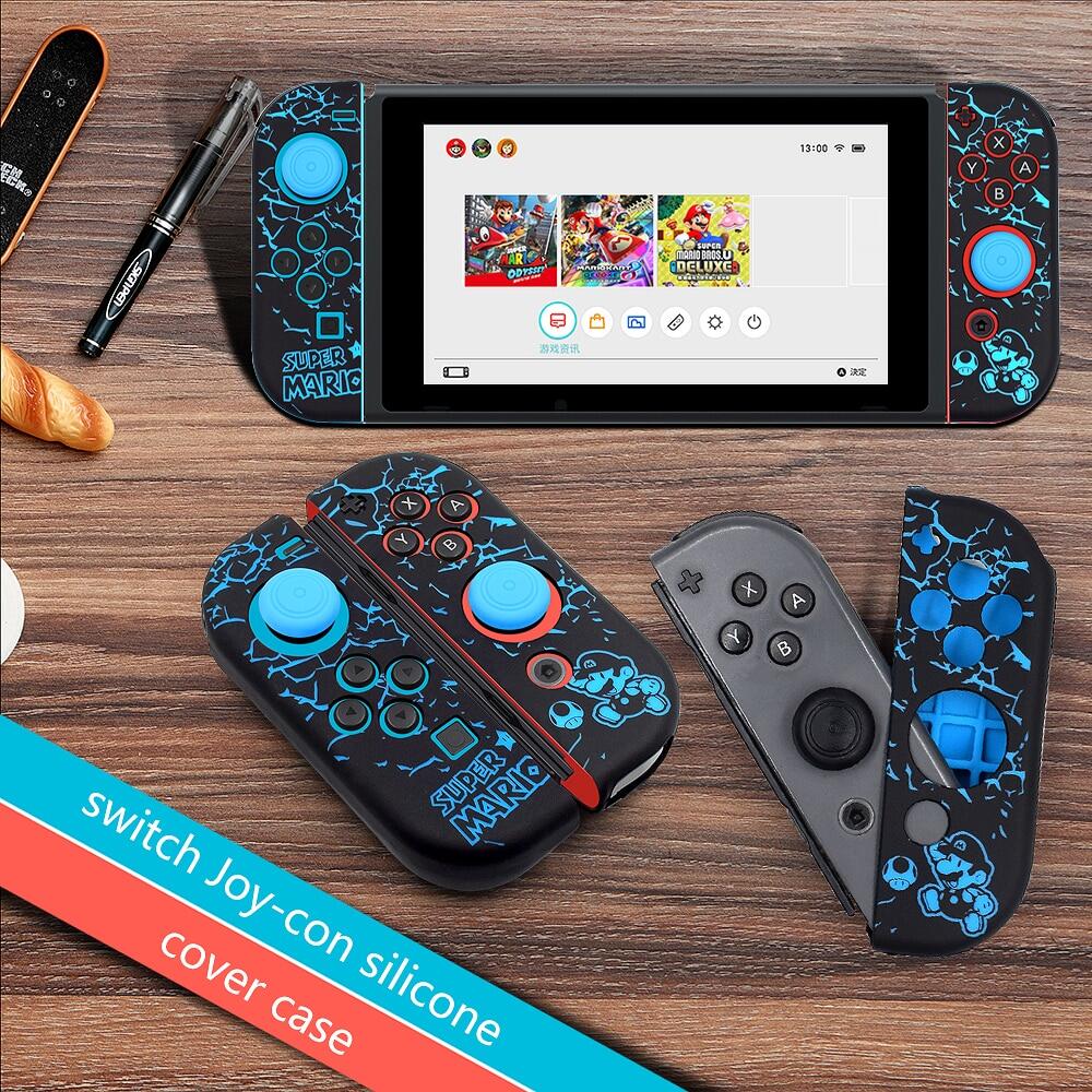Solft Silicone Case for Nintendo Switch Oled Joycon Cover Case with Thumbstick caps for NS Switch Controller Grip Joy-con Cover