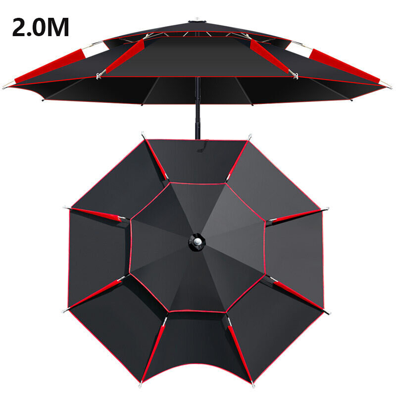 DEUKIO Fishing umbrella double layer universal folding rainproof outdoor fishing umbrella sunshade sun protection folding fishing umbrella thickening fishing umbrella