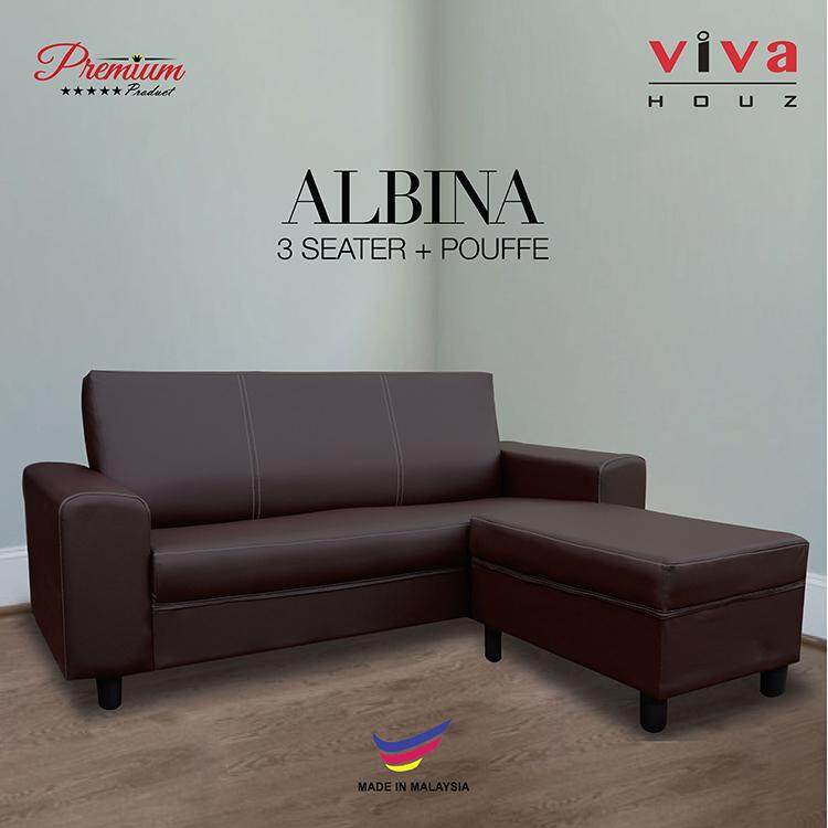 Viva Houz Albina Sofa 3 Seater Pouffe Made In Malaysia