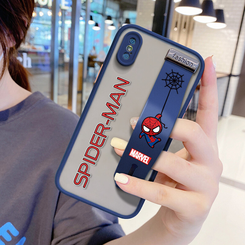 Ốp Lưng Hontinga Cho iPhone, Ốp Lưng Chống Sốc Có Điện Thoại Trong Suốt  Hình Marvel Spider-Man, Ốp Bo Góc Ống Kính Vỏ Bảo Vệ Camera, Cứng Cho Bé  Trai, Có Dây