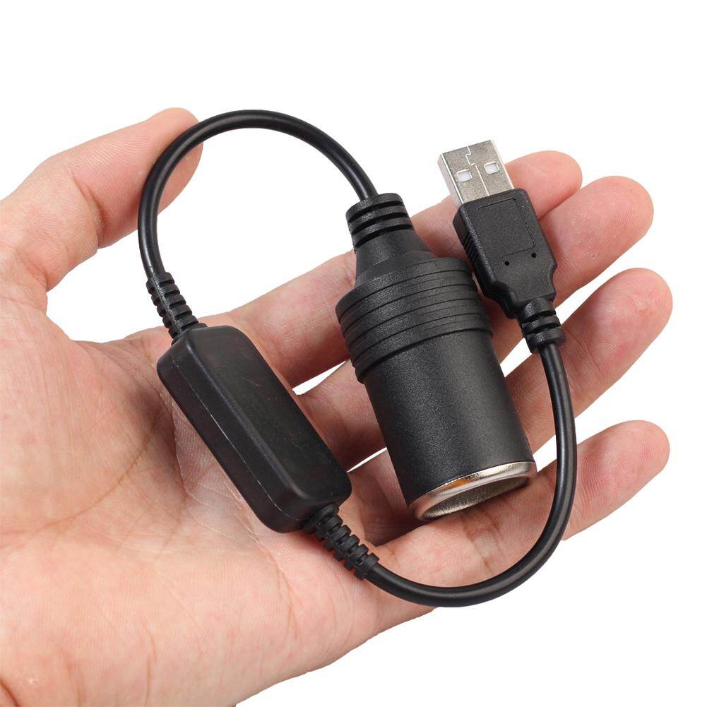 Bộ Chuyển Đổi Ổ Cắm Bật Lửa 5V USB Đực Sang 12V, Cho Xe Hơi