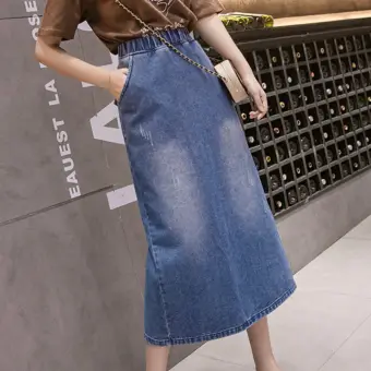 denim skirt elastic waistband