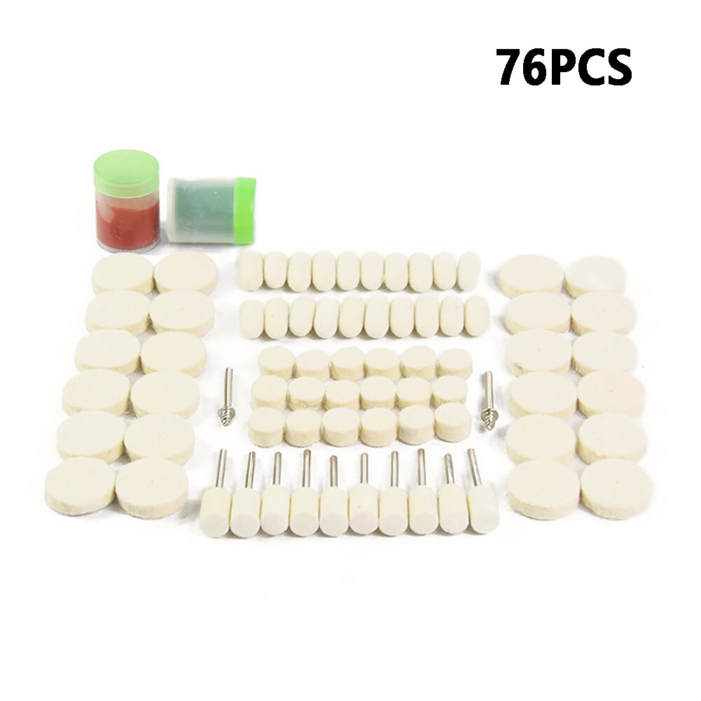 76pcs Professional Accessories Mini Abrasive Tool DIY Polishing Wheel Set Wool Felt Multipurpose
