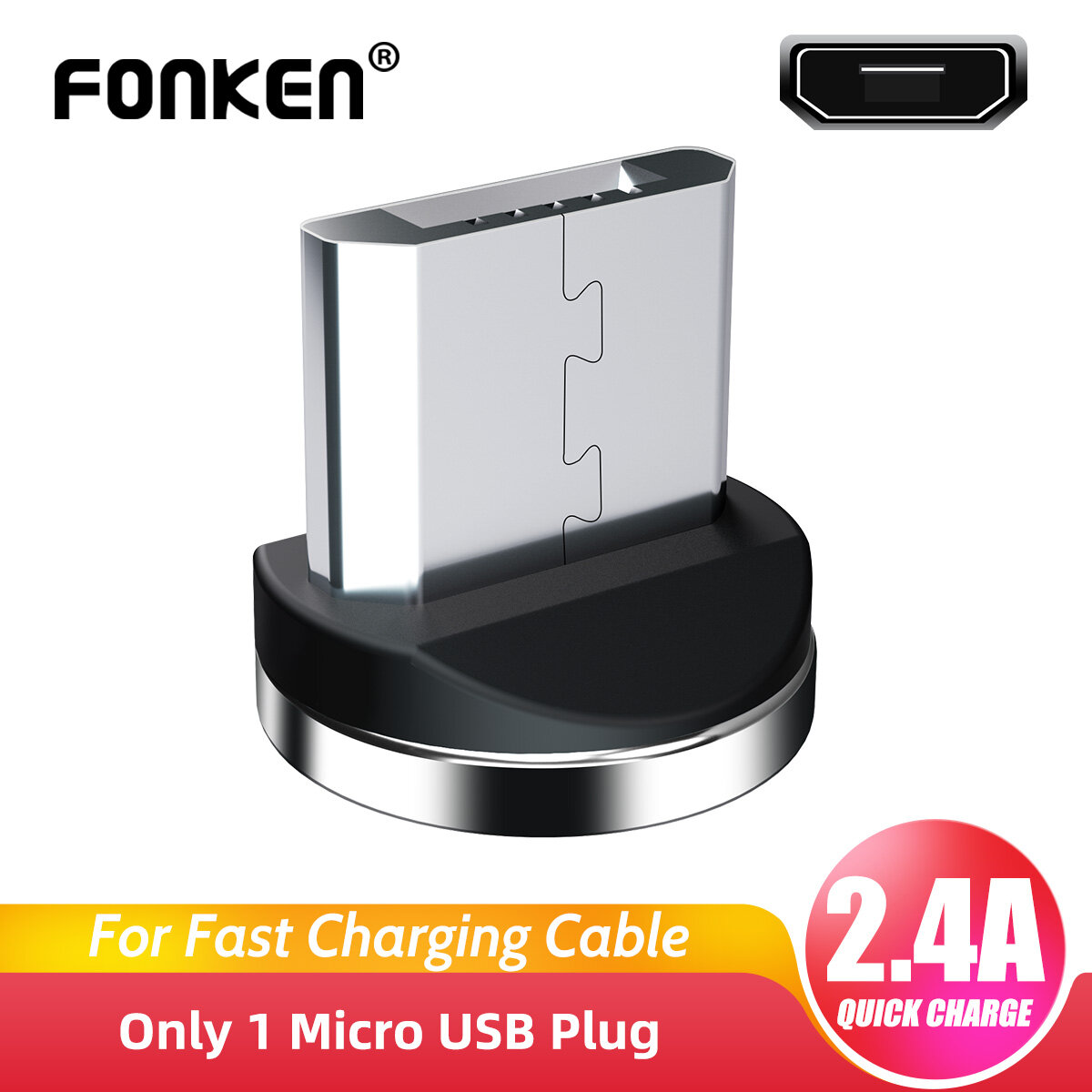 Fonken 1m /2m magnetic micro usb type c cable for iphone samsung android mobile phone fast charging cable
