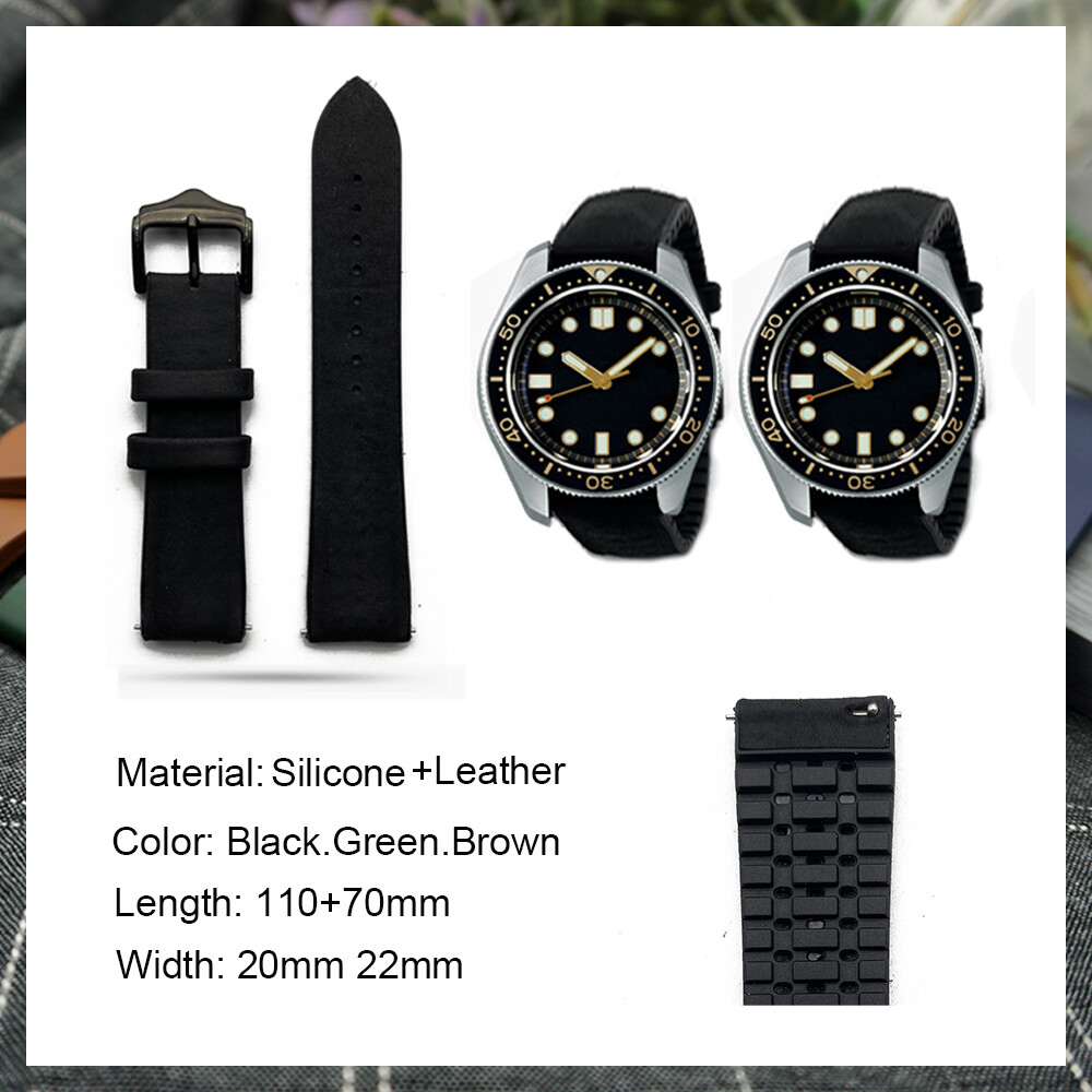 High Quality Silicone Watch Strap 20mm 22mm Quick Release Leather Watchbands