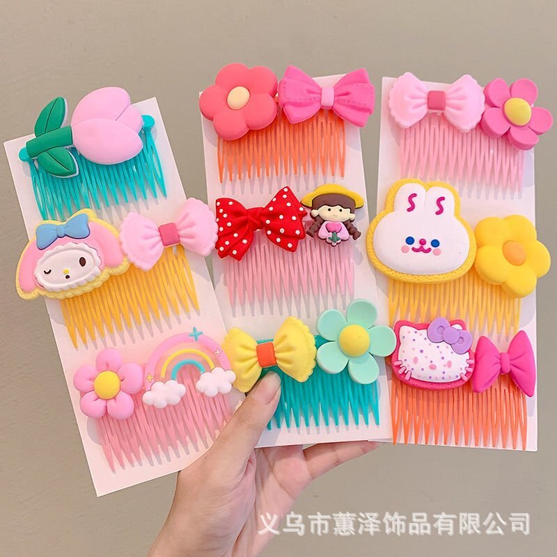 Bờm sược cài tóc đính hoa hàn quốc- Bờm cài tóc- Lược chải tóc