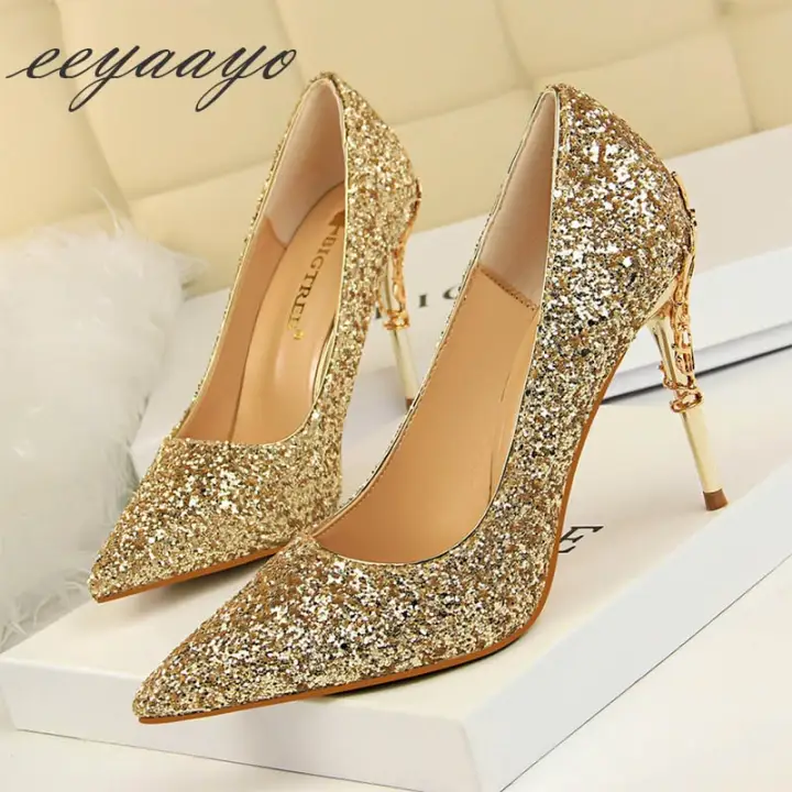 gold toe heels