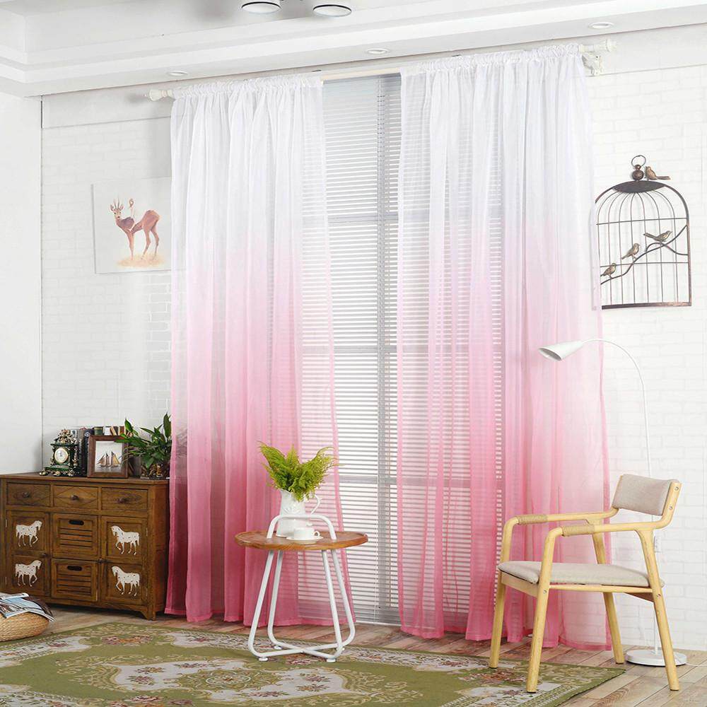 Senteniced Gradient Curtain Tulle Cửa Sổ Điều Trị Voan Rủ Valance 1 Bảng Vải