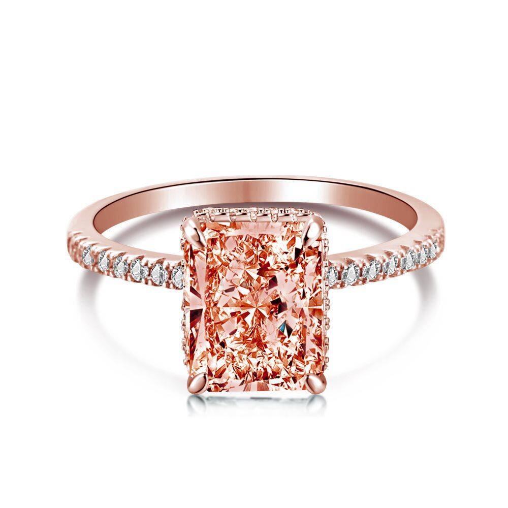 S925 Sterling Silver Ring Women's Elegant Temperament 8A Ice Flower Zircon Ring Luxury and Exquisite