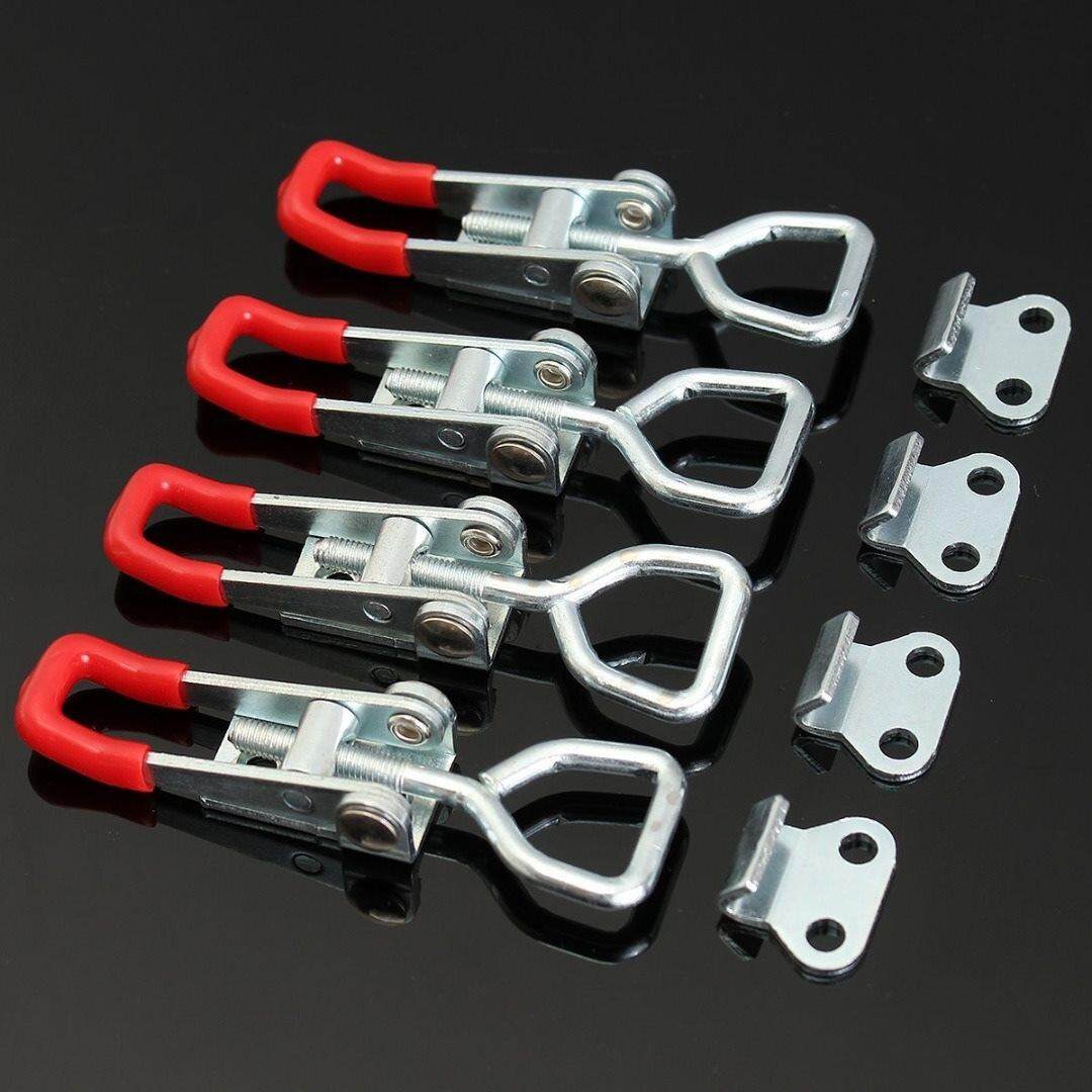 4 cái/bộ Hộp tủ di động có thể điều chỉnh tay cầm kẹp Hasp Toggle Latch bắt khóa