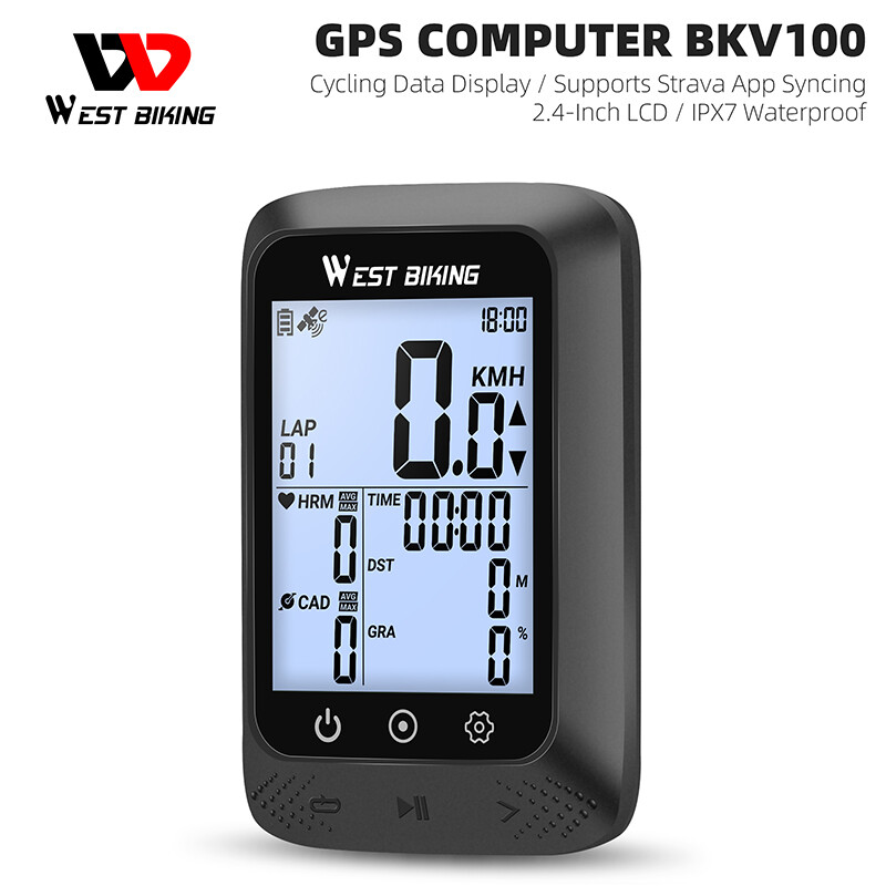 WEST BIKING GPS Bike Computer IPX7 Waterproof GPS Speedometer