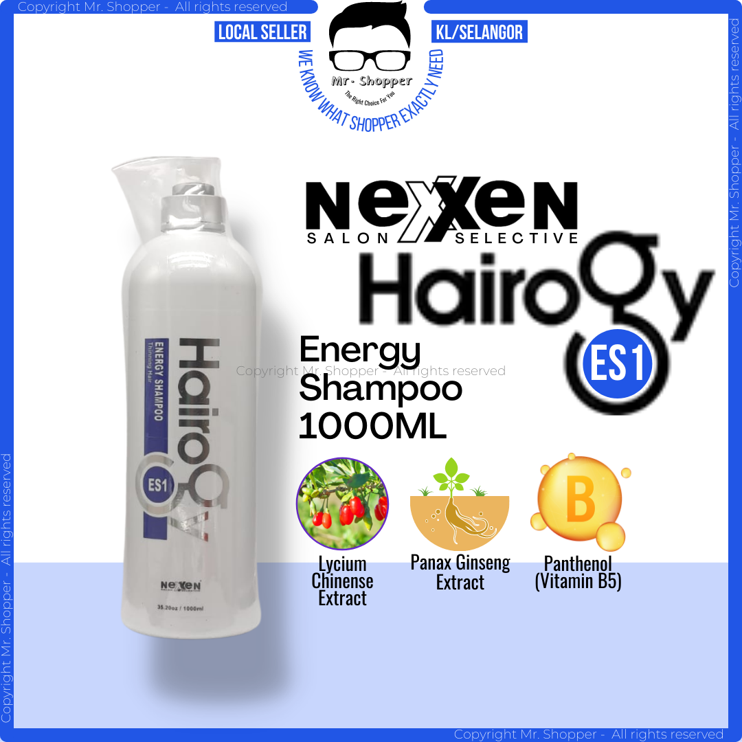 NEXXEN Hairogy Energy Shampoo ES1 With Panax Ginseng Extract For Thinning Hair And Hair Loss (1000ml) Rambut Gugur | Lazada NEXXEN Hairogy Energy Shampoo ES1 With Panax Ginseng Extract For Thinning Hair And Hair Loss (1000ml) Rambut Gugur | Lazada