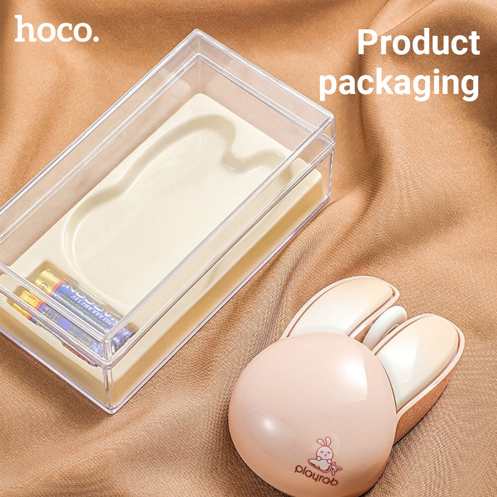 Hoco M6 Máy thu chuột không dây USB dễ thương Chuột Thỏ Cá Nhân Dễ Thương màu Macaron 1200 dpi laptop máy tính chuột cho PC im lặng văn phòng chuột Chuột câm không dây 2.4G có pin