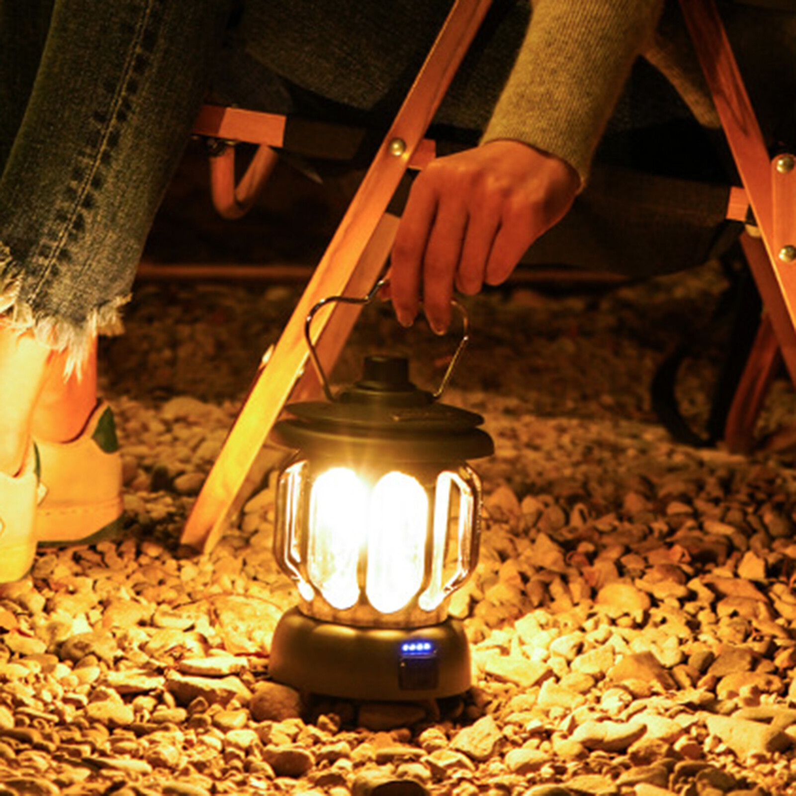 Ghxdryuru Camping Light Retro Rechargeable with Handle Waterproof Multifunctional Dual Light Source USB Charging High Brightness LED Emergency Lantern Lamp for Outdoor Outdoor Light Retro