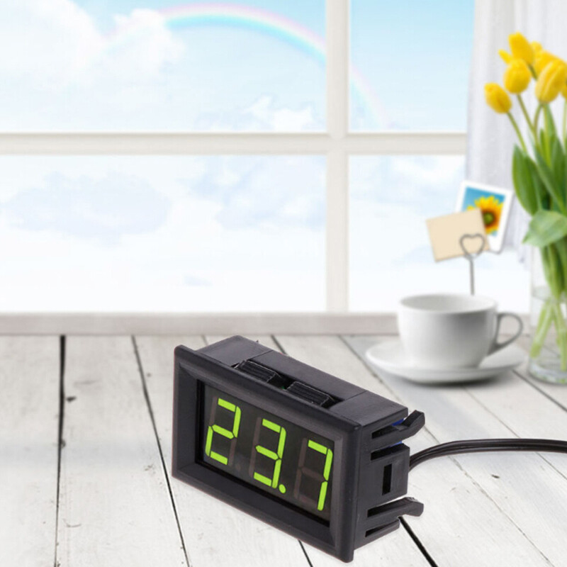 Comforhome 1 Chiếc Nhiệt Kế LED Kỹ Thuật Số Nhúng 12V Nhiệt Kế Kỹ Thuật Số Máy Đo Độ Ẩm Máy Đo Nhiệt Độ Đồng Hồ Đo Nhiệt Độ