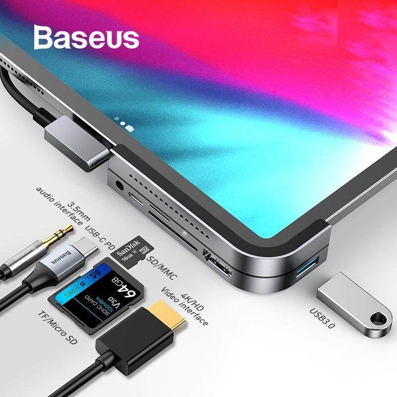 BASEUS Elbow Type-C HUB Converter 6 Extended Interfaces USB C HUB to HDMI USB 3.0 USB HUB for iPad Pro Card Reader USB Splitter for MacBook Pro Surface
