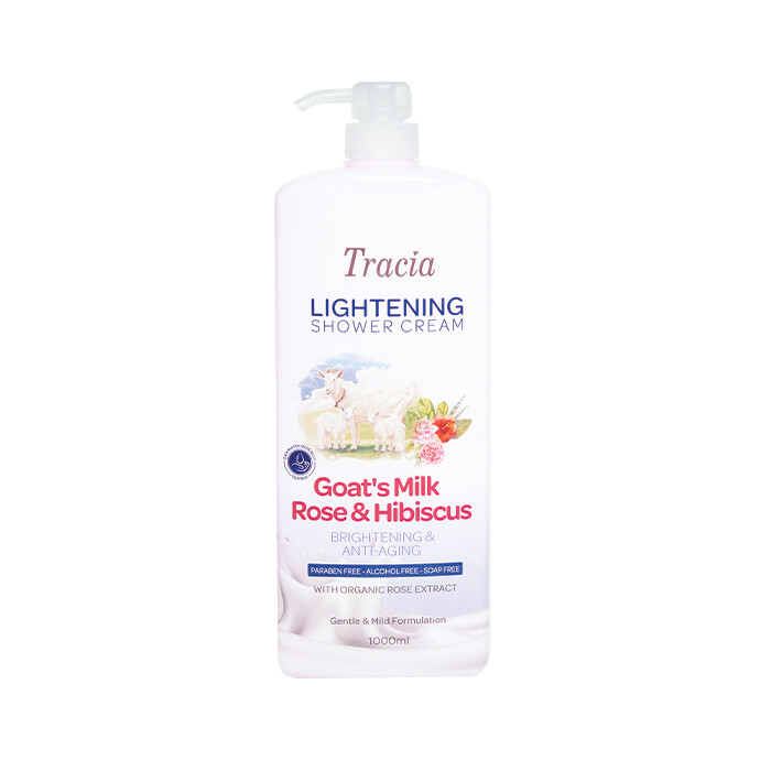 Tracia Lightening Shower Cream Goat's Milk Rose & Hibiscus 1L Lazada