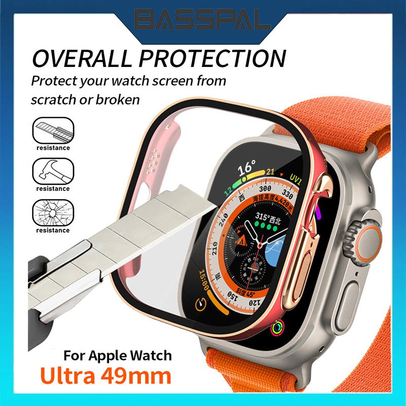 BassPal Ốp PC Bảo Vệ Màn Hình Hai Màu Cho Apple Watch Series 8 Ultra 49Mm