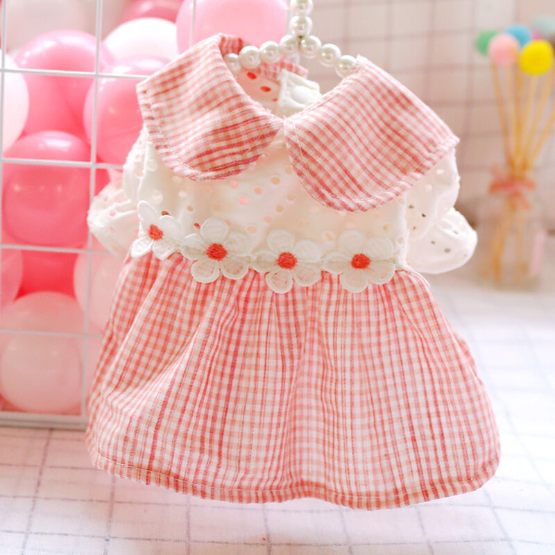 Kakappa Thoáng Khí Mùa Hè Váy Cho Chó 3D Hoa Thêu Phong Cách Hàn Quốc Được Thiết Kế Váy Cho Chó Ren Cho Chó Nữ
