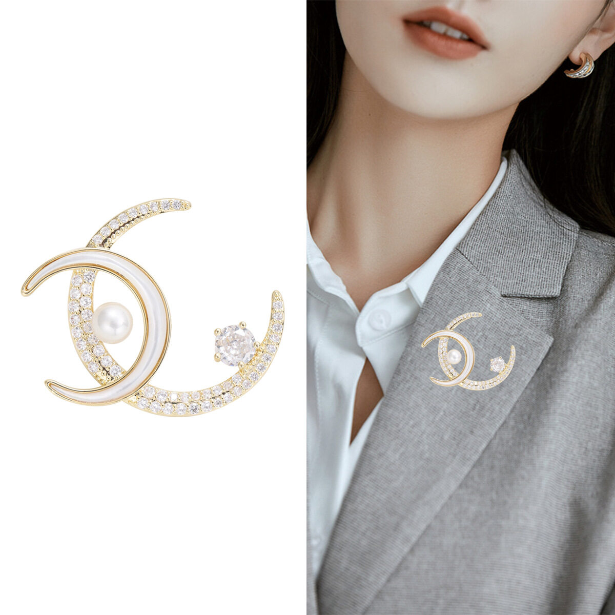 Chanel hot sale moon brooch