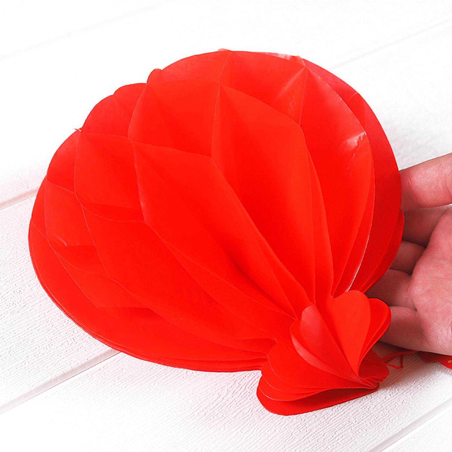 20PCS Foldable Waterproof Good Fortune Red Paper Lanterns for Chinese New Year Spring Festival Party Celebration Home Decoration 18cm