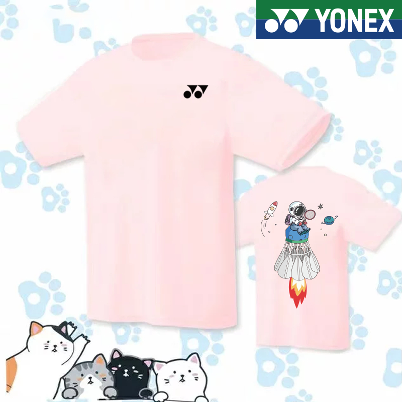 Yonex New Badminton Jersey Men's and Women's Short Sleeve Quick Dried Air Running Basketball Training Team Training Jersey Printed Breathable Championship Jersey