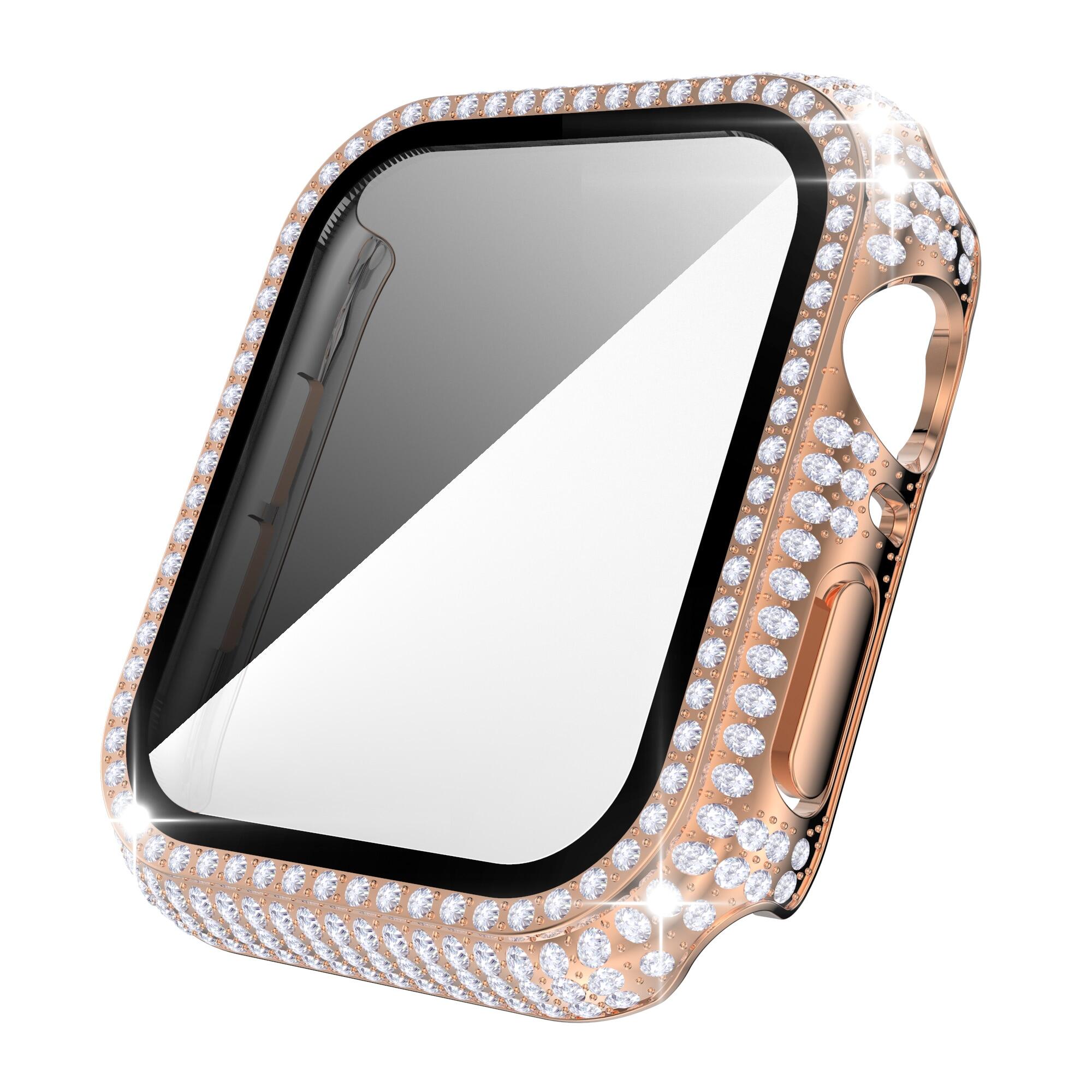 Diamond Watch Case For Apple Watch Case 41mm 45mm Accessories PC Screen Protector Bumper Protect Shell For Apple Watch Series 7 case