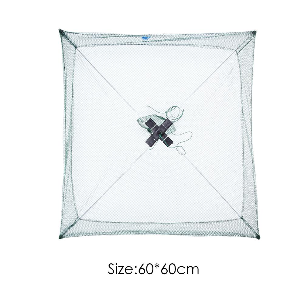 Portable Folding Square Fishing Net Fish Network Crab Shrimp Cage Mesh Trap