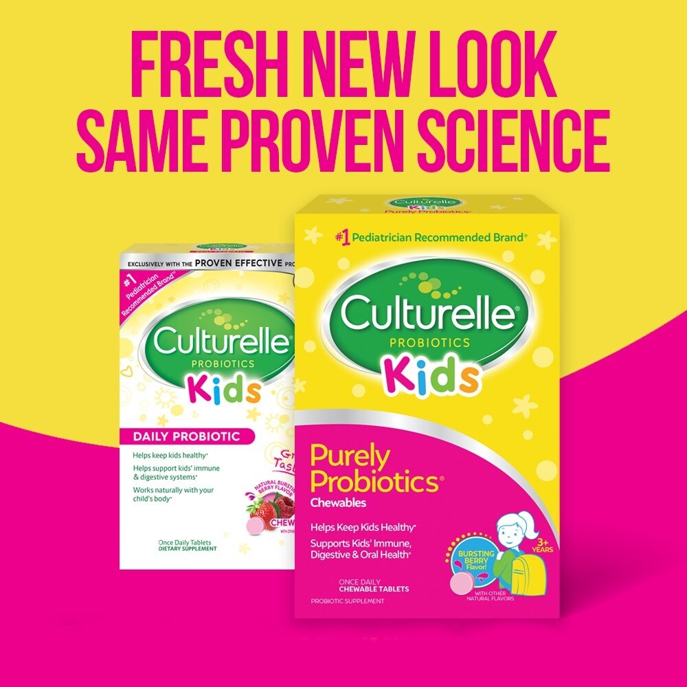 Culturelle® Kids Purely Probiotics Chewables 30 Tablets 5 billion CFUs ...