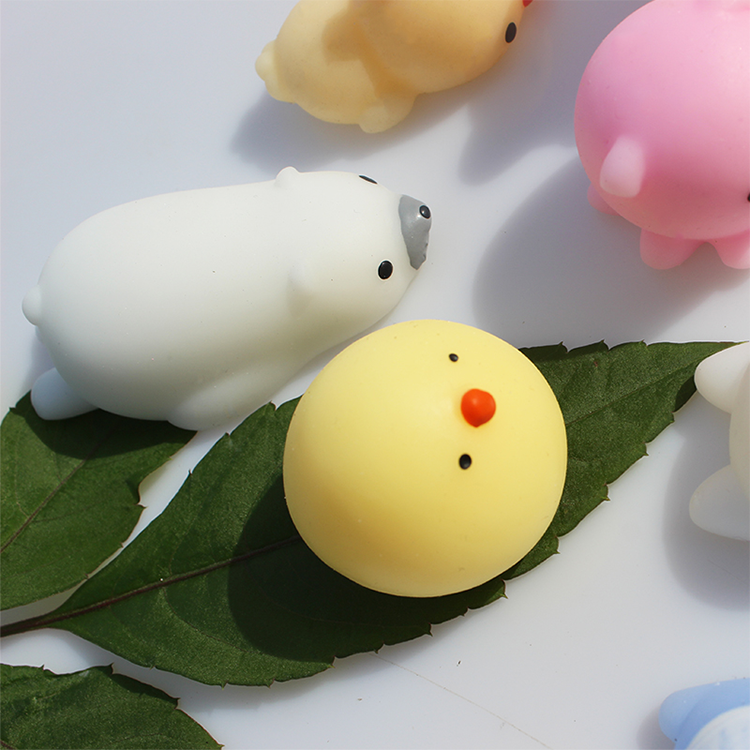 30Pcs Models All Different  Pop It Fidget Toy Cute Mini Slow Rising Squeeze Ball Cell Soft Squishy Sticky Animals Kawaii Healing Anti-stress Toy Stress Reliever Decor Toys