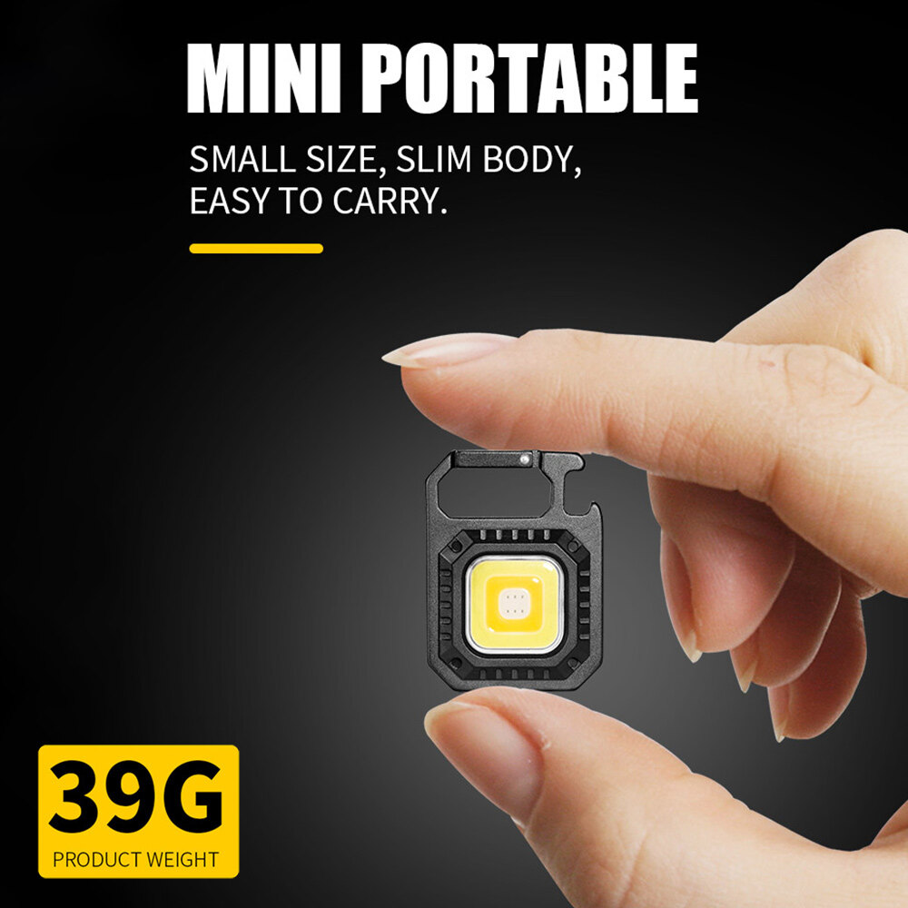 Portable Mini Multifunctional COB Keychain Light /USB Rechargeable Floodlight /Outdoor Work Camping Light