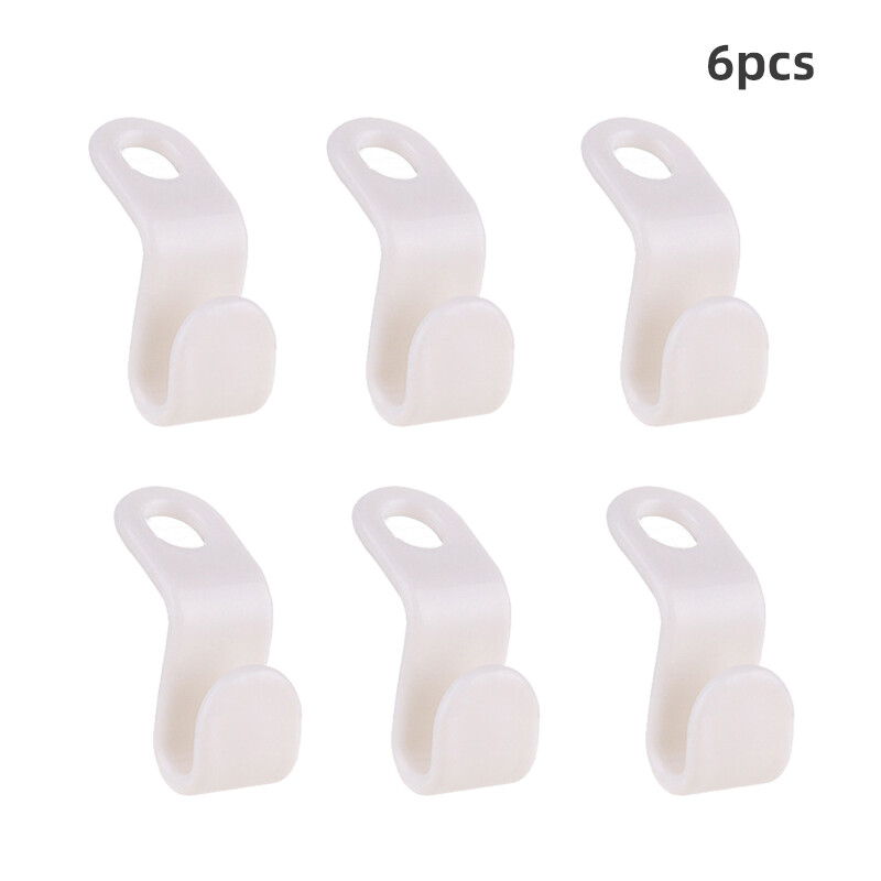 Houseeker 6pcs Wardrobe Space-saving Hanger Hook Coat Hook Plastic Closet Stack Hanger Rack Bedroom Storage Wardrobe Organizer