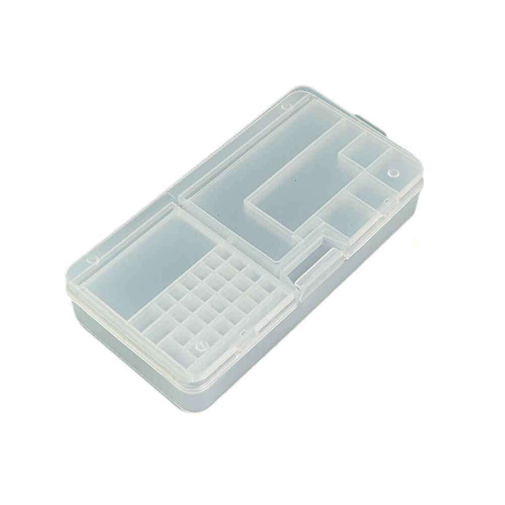 2Pcs Transparent Rectangle Plastic Storage Box Screw Holder Case Organizer Container Tool Box