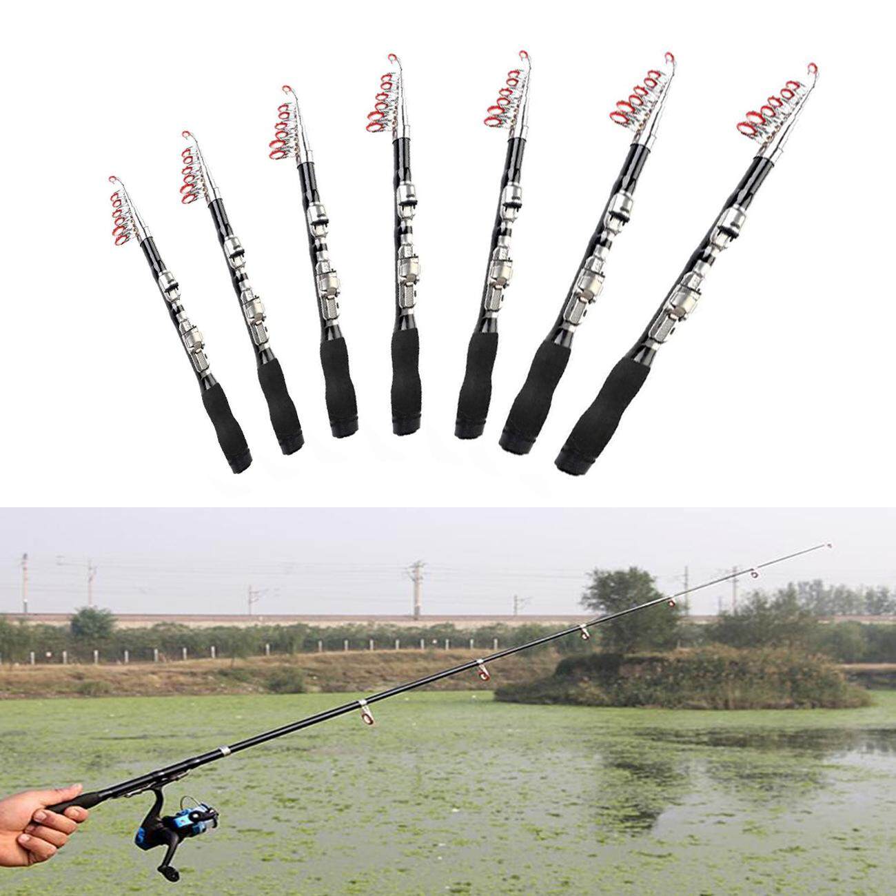 Carbon Fiber Telescopic Pocket Fishing Rod Travel Spinning Pole Mini Travel Hot