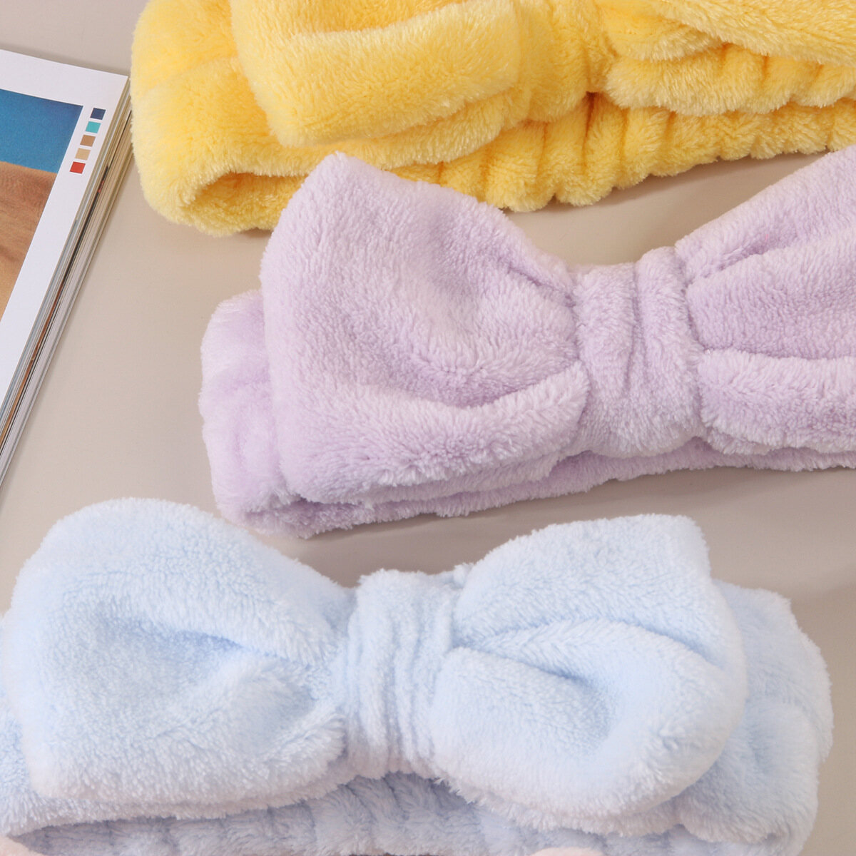 Elastic Headband Practical Headband Simplicity Plush Solid Color Cute