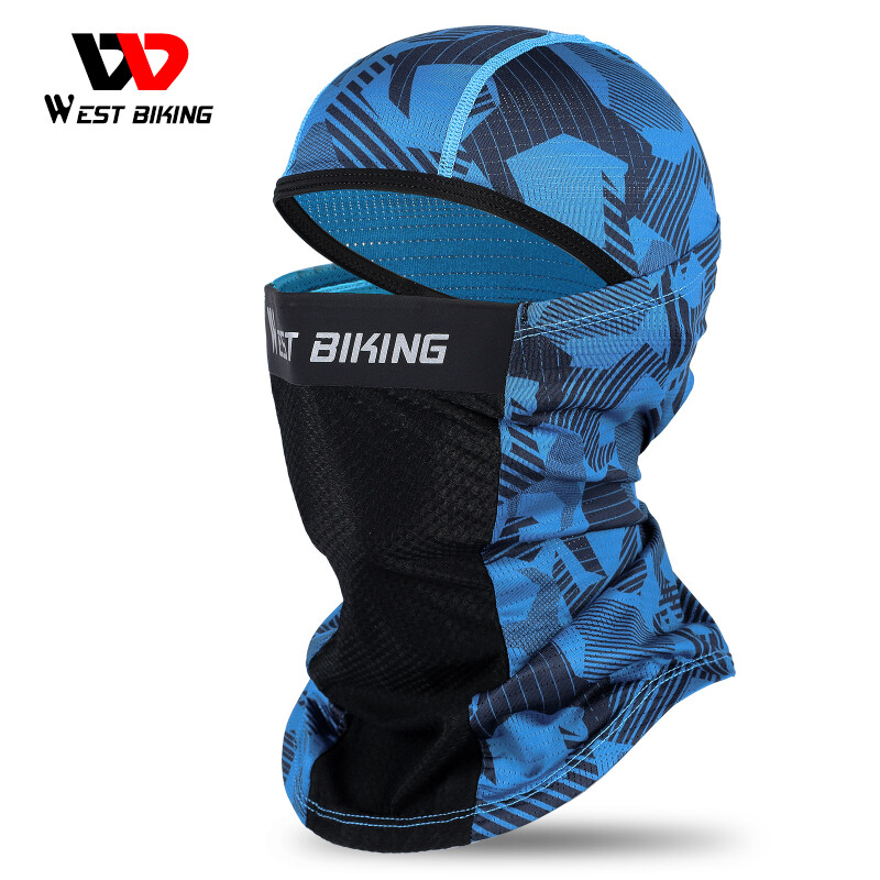 WEST BIKING UPF50+ Ice Silk Bandana Headwear Breathable Cycling Motorcycle Tube Mask Scraf Running Hiking Fishing Cap Washable Headwear Half Face Mask