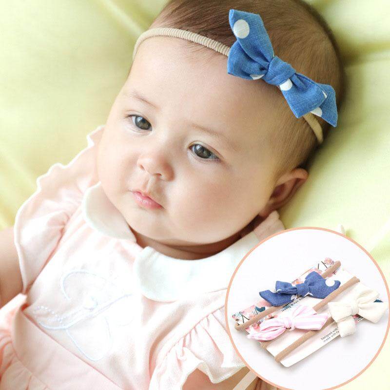 3Pcs/Set Soft Elastic Newborn Baby Headband Cute Bows Baby Girl Headbands Toddler Infant Girls Hair Band Baby Hair Accessories