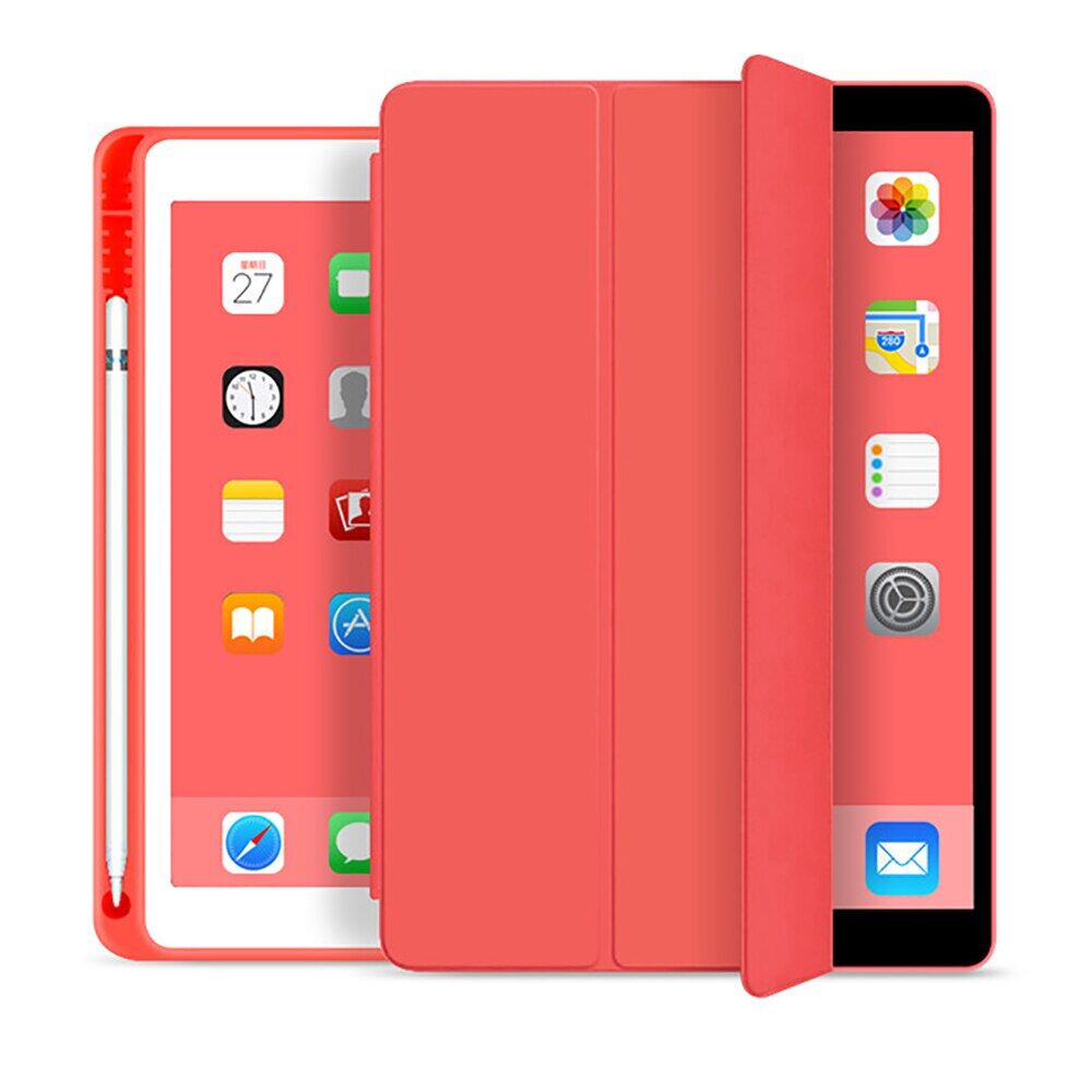 For Apple IPad 5th/6th/7th/8th Generation Cover for IPad 10.2 Air4 10.9 9.7 Pro 11 12.9 with Pencil Holder, Lightweight Smart Cover with Soft TPU Back, Sleep/Wake for IPad 2018/2019/2020