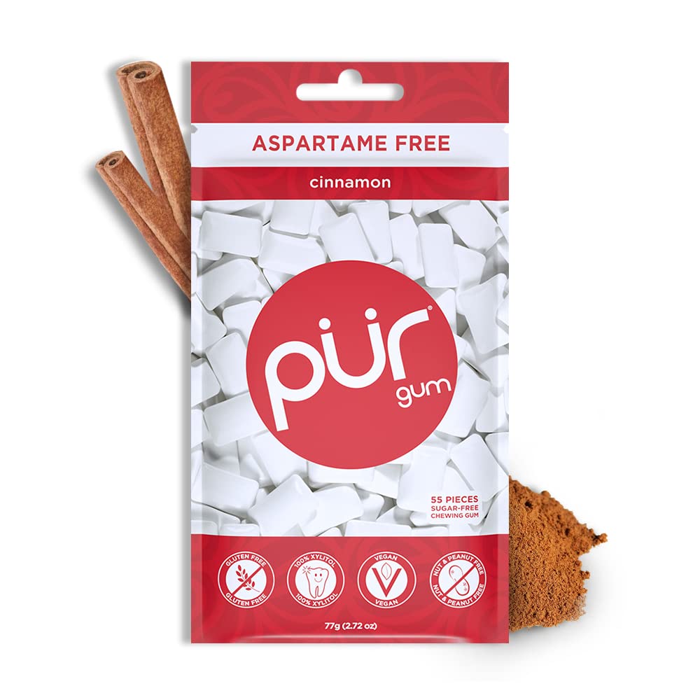PUR Xylitol Gum Variety Pack – 6 Tasty Flavors, 55 Pcs Each, Sugarless & Vegan-Friendly