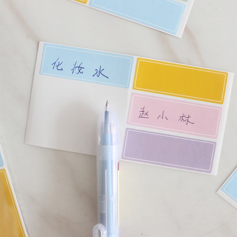 10 Tờ Nhãn Dán Không Thấm Nước Màu Trơn Nhãn Dán Chỉ Mục Phân Loại Có Thể Xé Được
