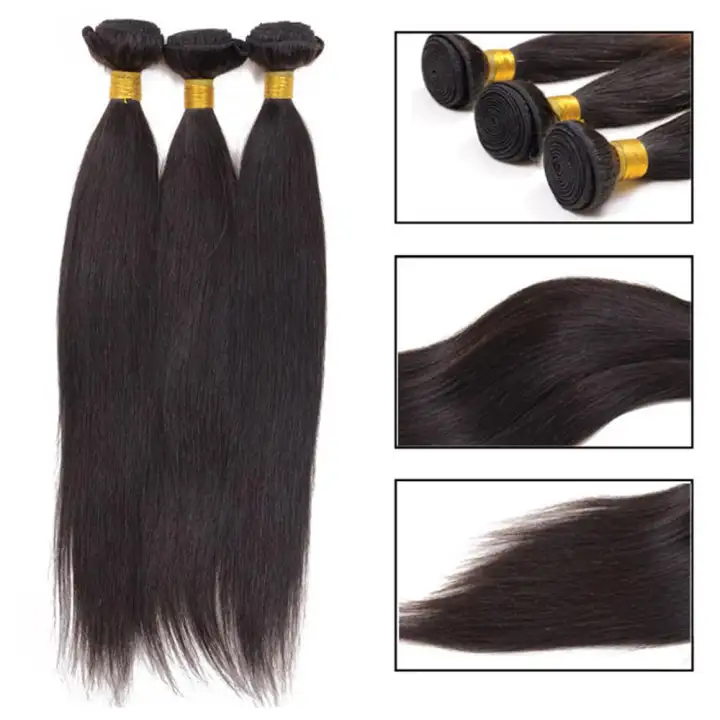 Women Fashion Natural Black Straight Hair Bundles Smooth Soft Hair