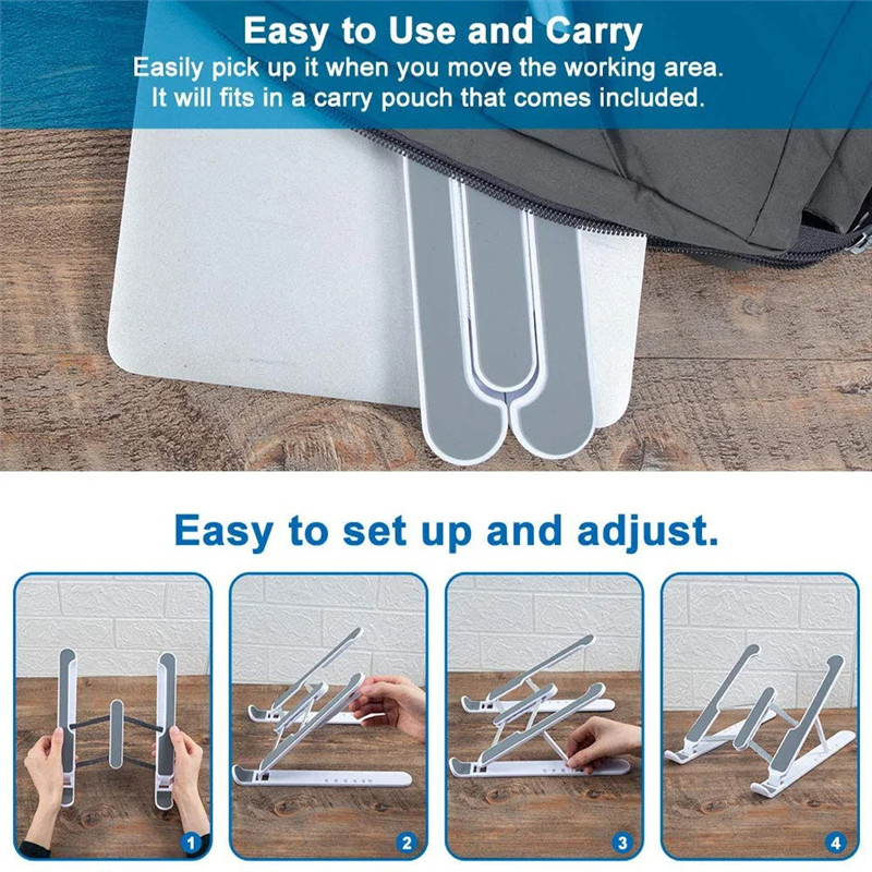 Kebidumei Universal Laptop Stand Adjustable Notebook Holder for Macbook Non-slip Foldable Cooling Base Bracket for Laptop/Tablet/phone