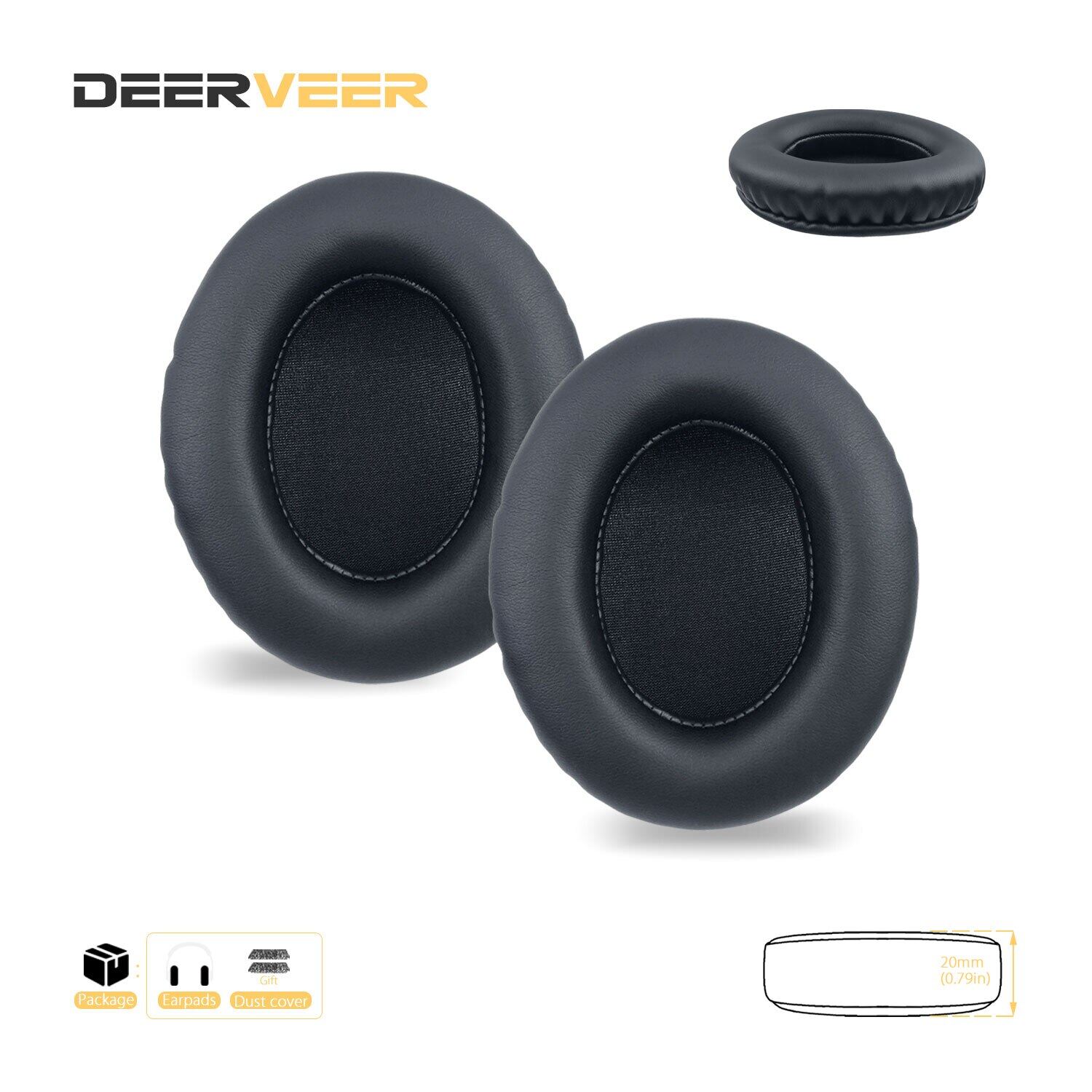 DEERVEER Replacement Earpad For HyperX Cloud Silver,II, Alpha,Alpha PRO,Alpha S Headphones Thicken Memory Foam Cushions Headband