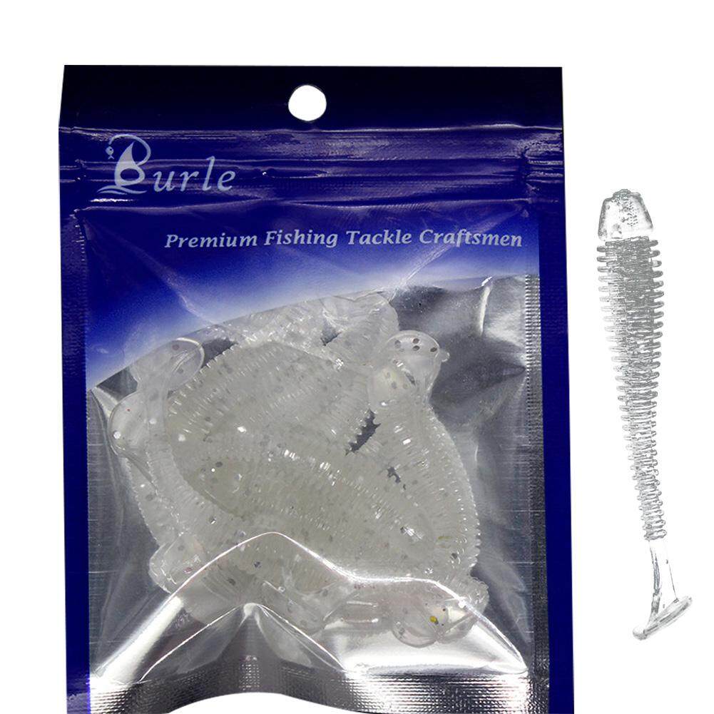 บ้าน Topone 10 Pcs 5 Cm 0.6g อุปกรณ์เตือนตกปลานุ่ม Swing หนอนปลาทับทิมซิลิโคนเหยื่อ