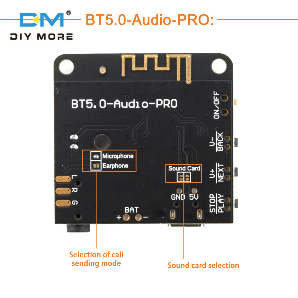 diymore Bảng Mạch Giải Mã Bluetooth 5.0 Mini Bộ Thu Âm Thanh BT5.0 PRO MP3 Lossless Mô-đun Khuếch Đại Âm Nhạc Stereo Không Dây Kèm Hộp