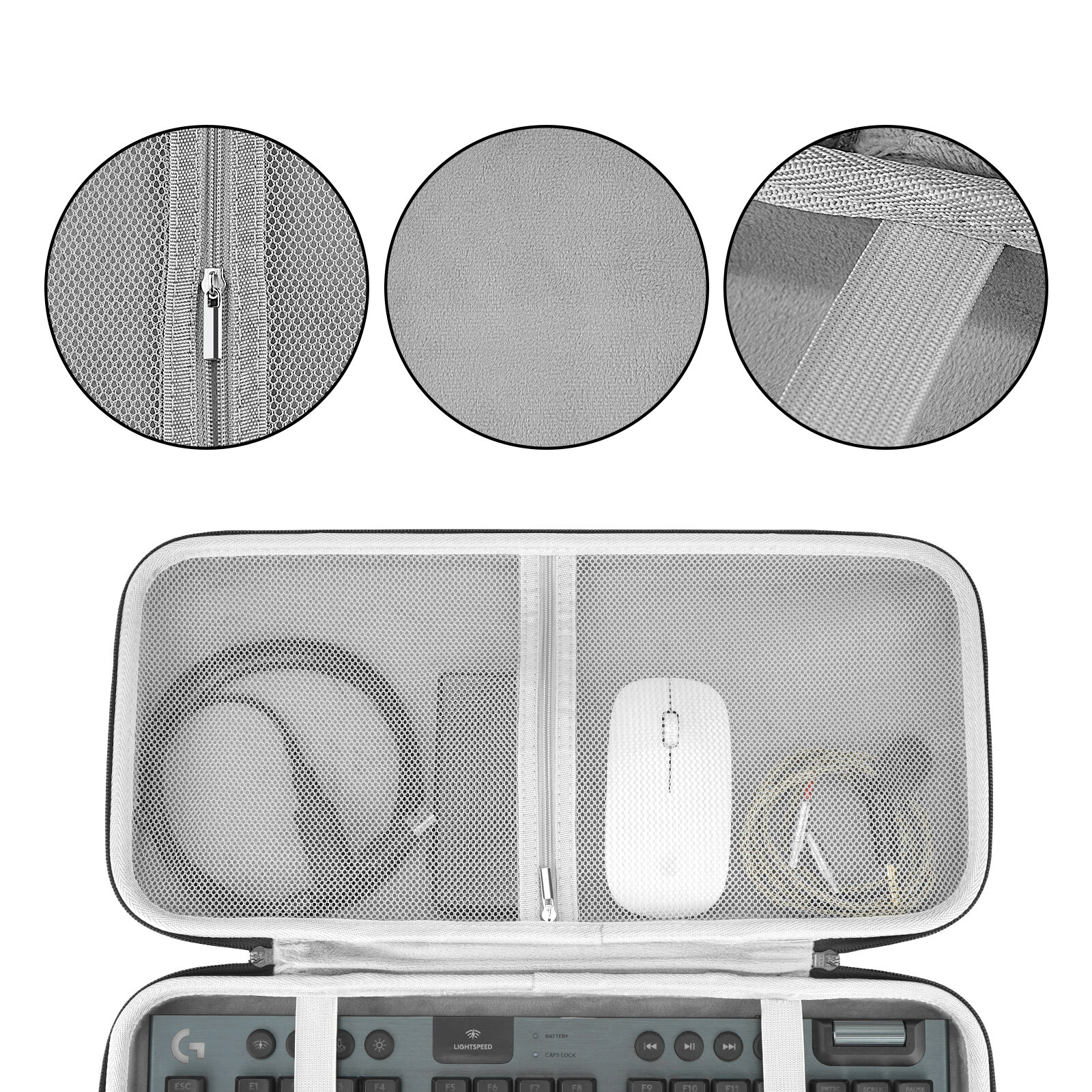 Geekria Tenkeyless TKL Bàn Phím Trường Hợp, Vỏ Cứng Du Lịch Mang Túi Cho 80% Nhỏ Gọn 87 Key Máy Tính Chơi Game Cơ Khí Không Dây Bàn Phím Di Động, Tương Thích Với Logitech G Pro G915